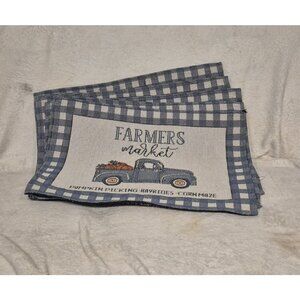 Farmers Market Tapestry Placemats Set of 6 Pumpkin Picking Hayrides Fall Autumn